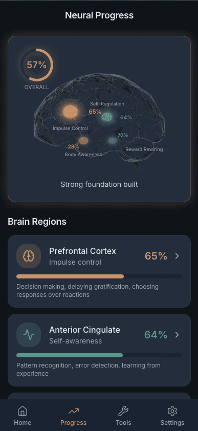 Neural Progress app screen